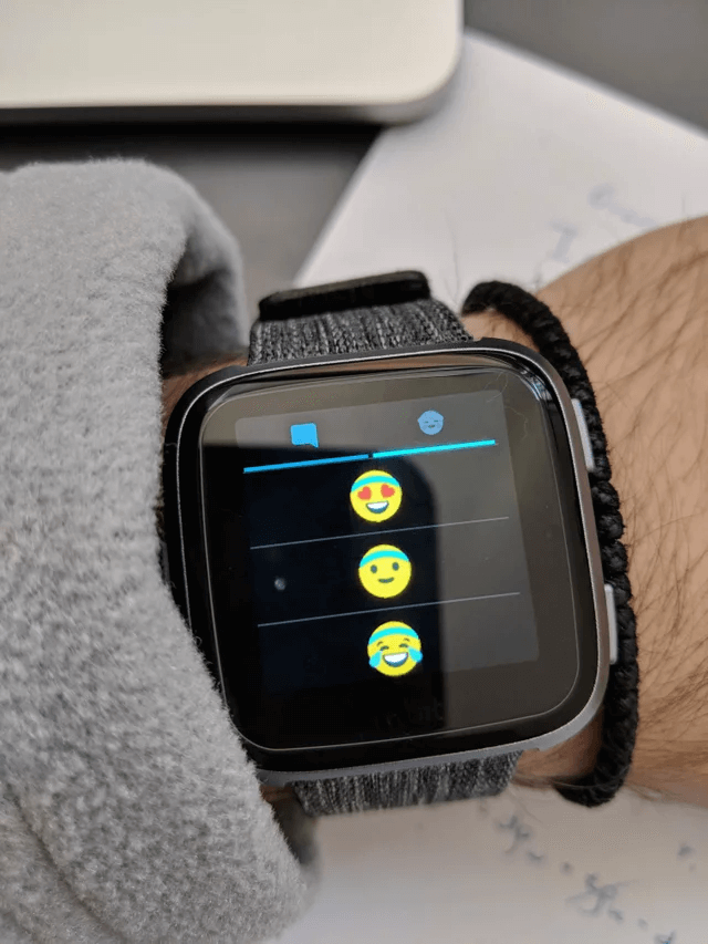 Emoji displayed on a FitBit