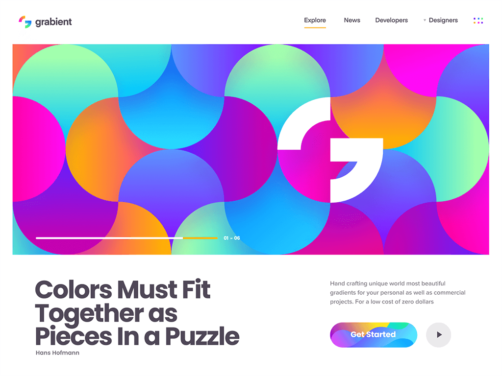 Bright Colors in Grabient Web Design