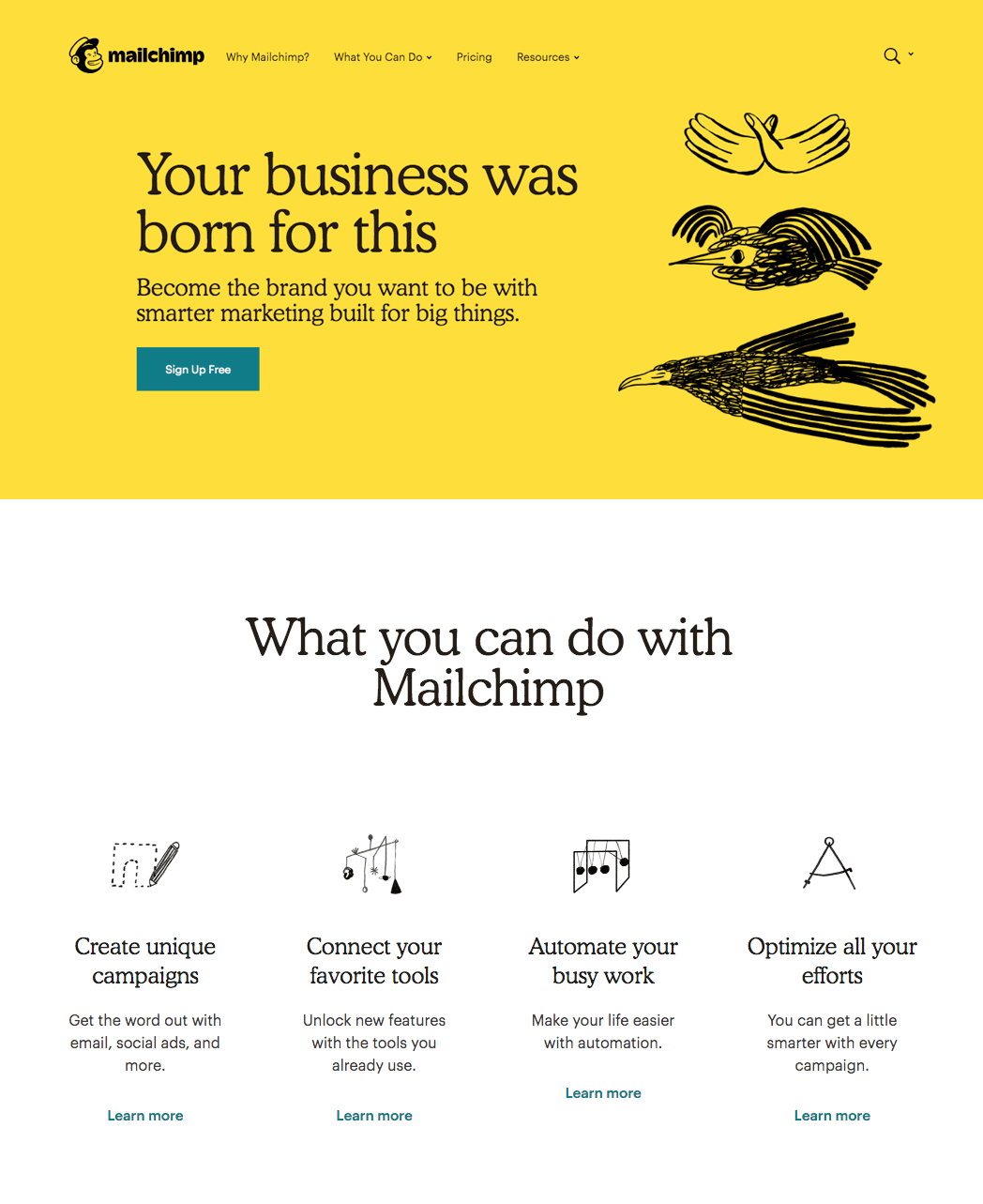 Mailchimp Rebranded Website