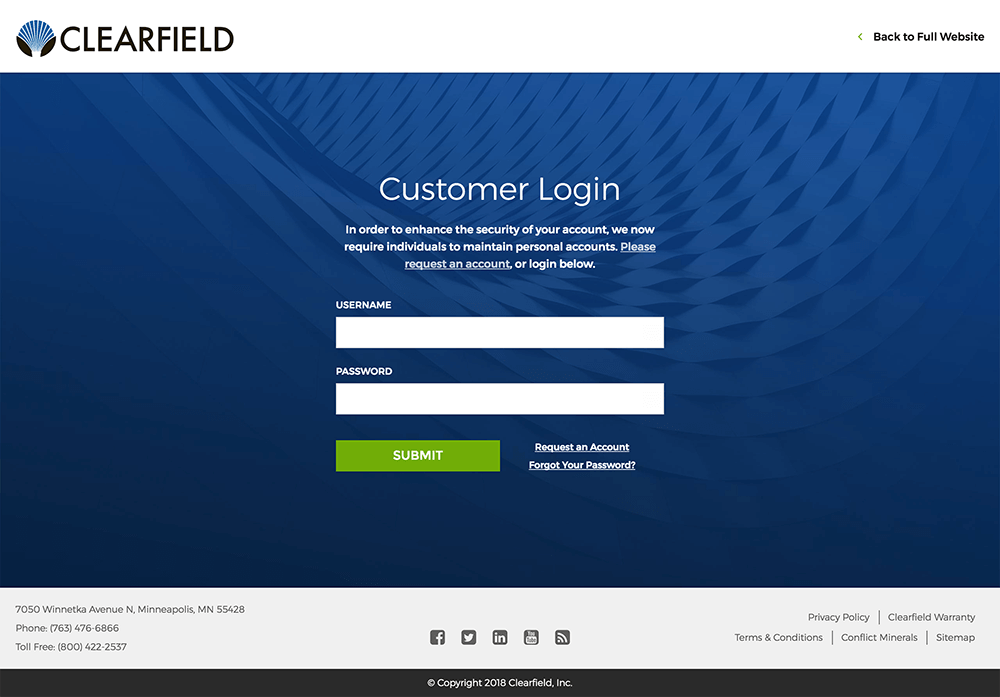 Web designers created a secure customer login