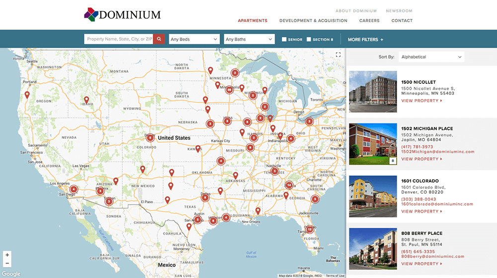 Design of property map interface