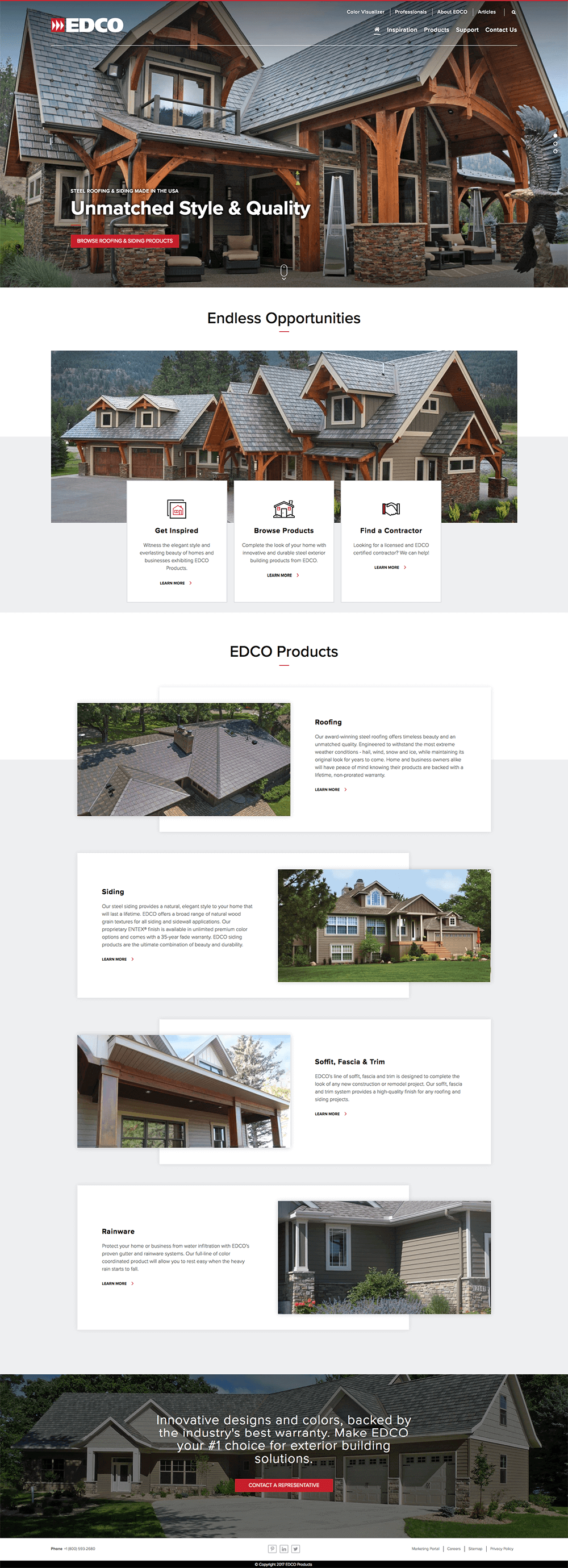 Homepage website design