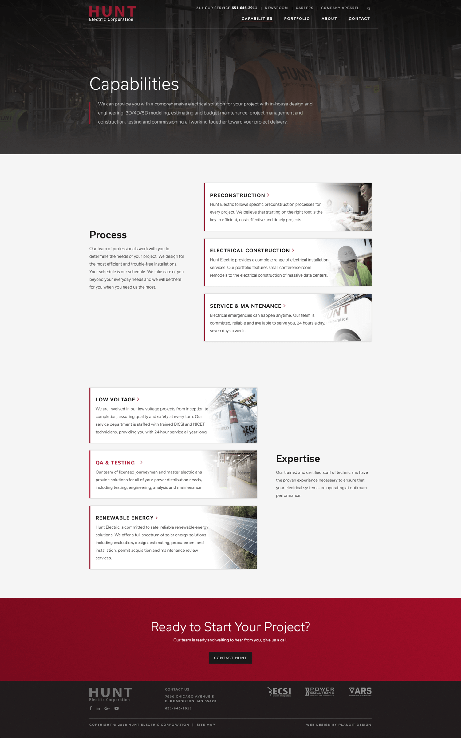 Full Image of Studio Eight’s Creative Services Page.