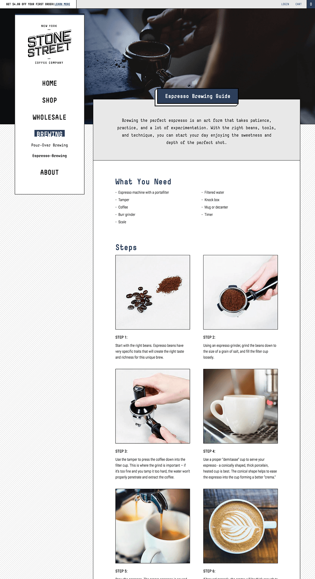 Second brewing guide design example