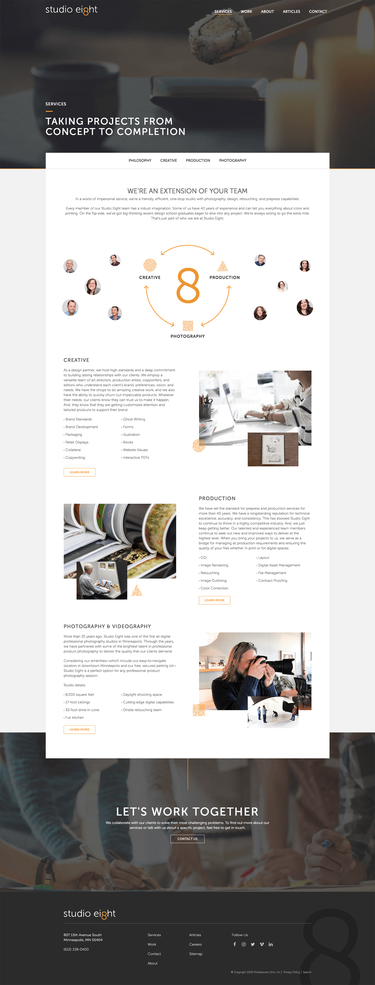 Studio Eight Services Page