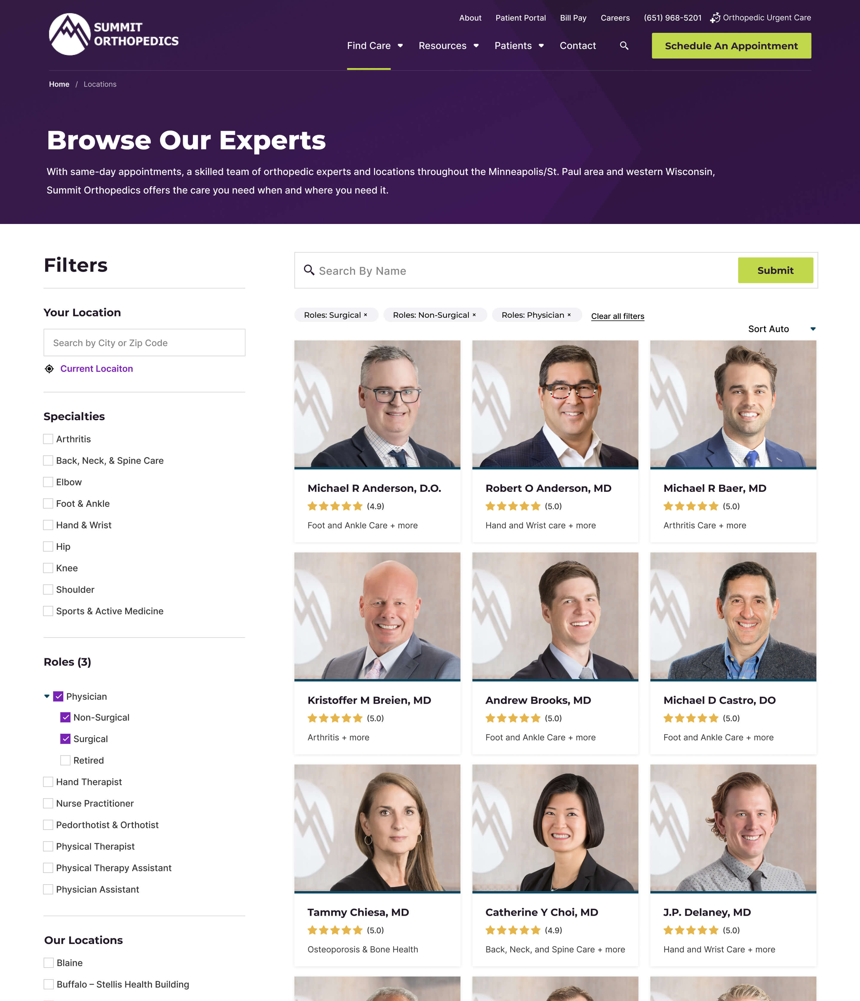 Web design of product browsing interface