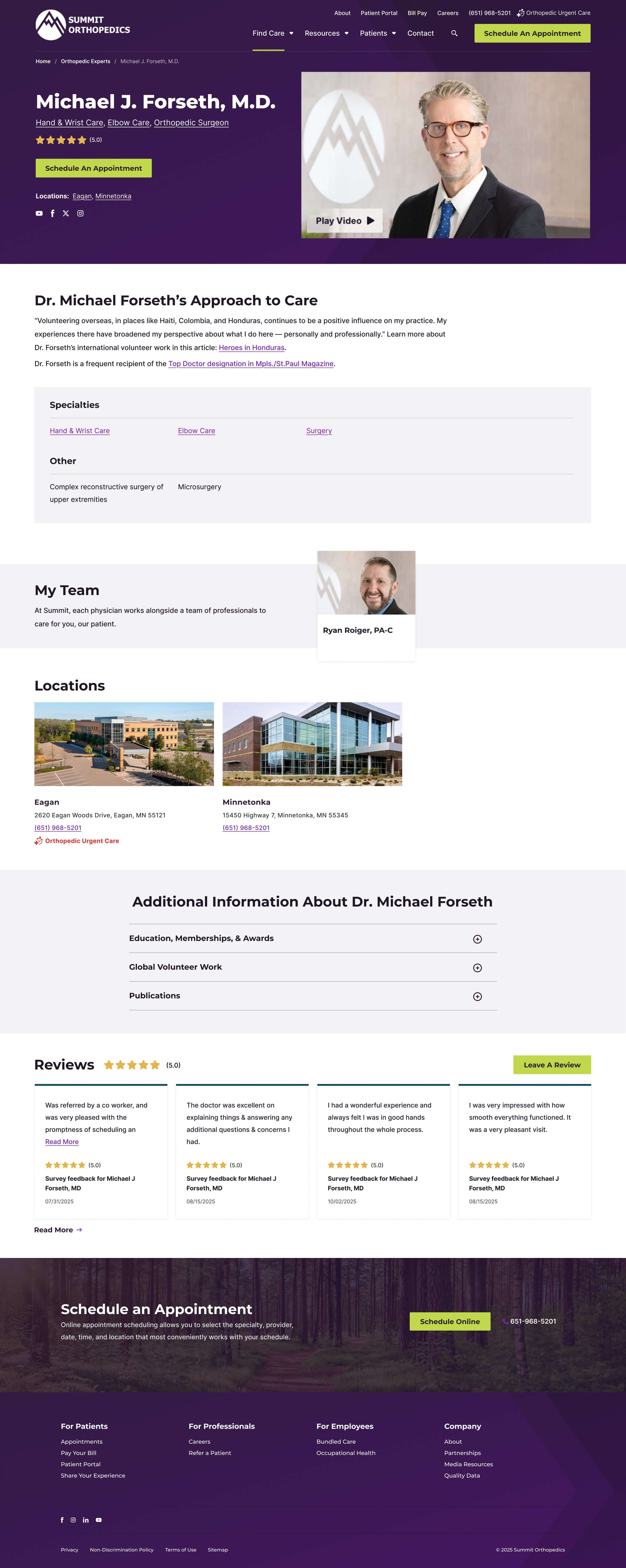 Website design of product web page