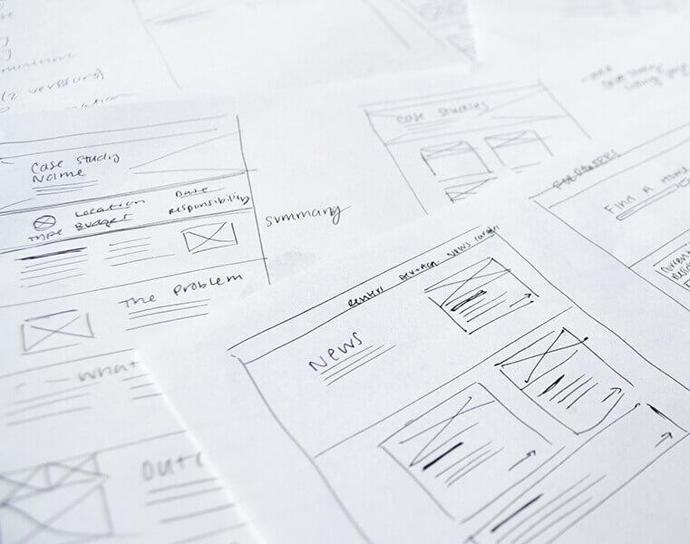 Website design wireframes