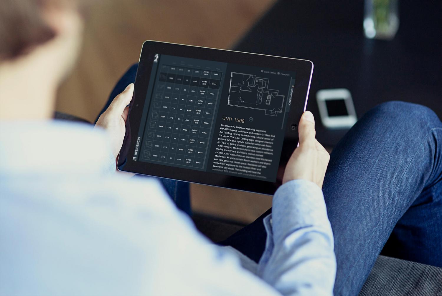 Website design on iPad