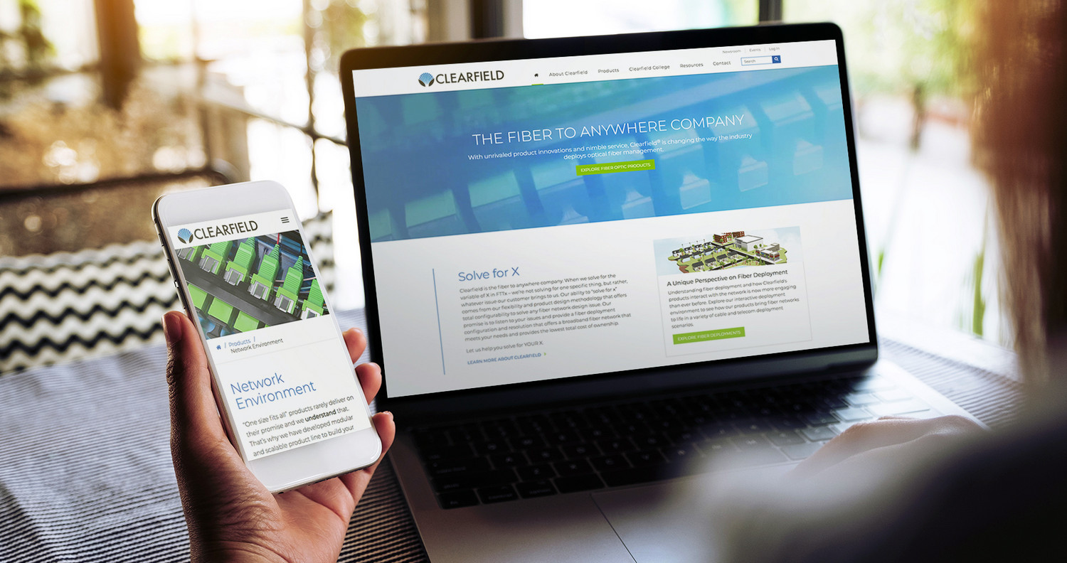 Corporate web design for Clearfield