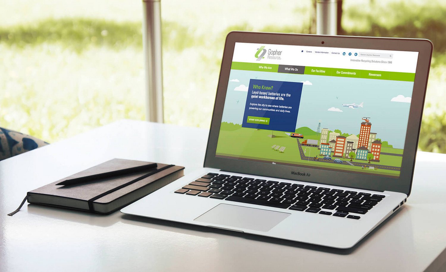 Gopher Resource's interactive design on laptop